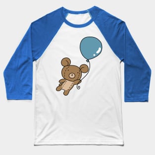 Blue Balloon Teddy Bear Baseball T-Shirt